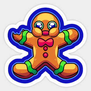 Hungry Gingerbread Man Sticker